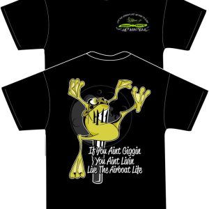 Frog Giggin Black SS T Shirt with Green Logo