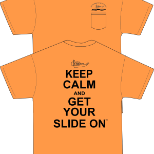 Airboat Addicts Safety Orange Keep Calm and Get Your Slide on SS T Shirt with Pocket