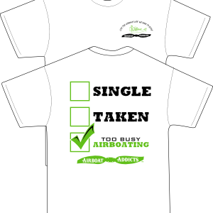 Single Taken To Busy Airboating Logo White SS T Shirt